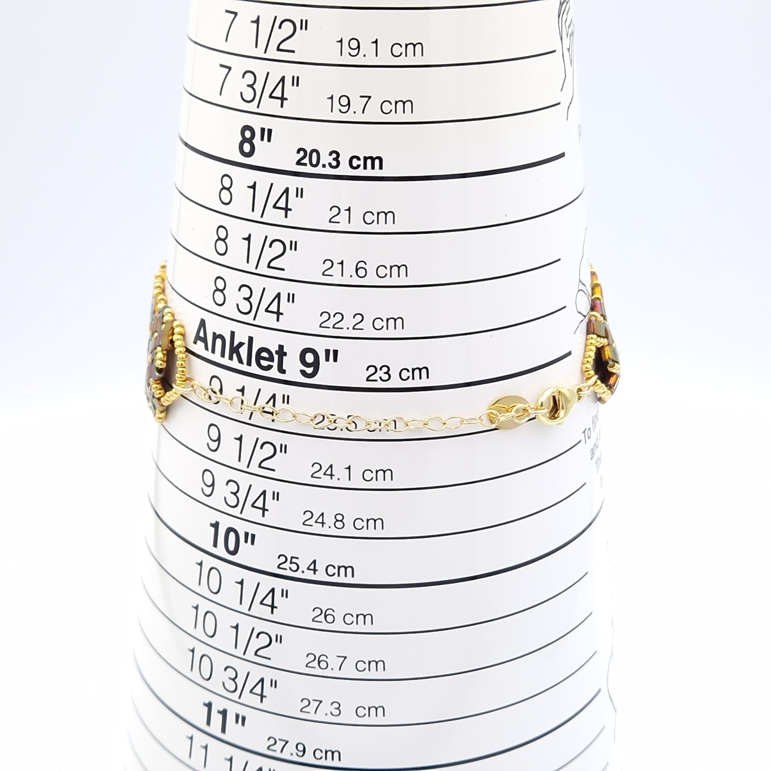 Bracelet tissé en perles Miyuki half tila doré à reflets multicolores – Image 4