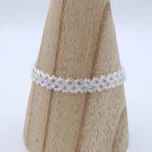 Bracelet tissé en perles Miyuki half tila translucides