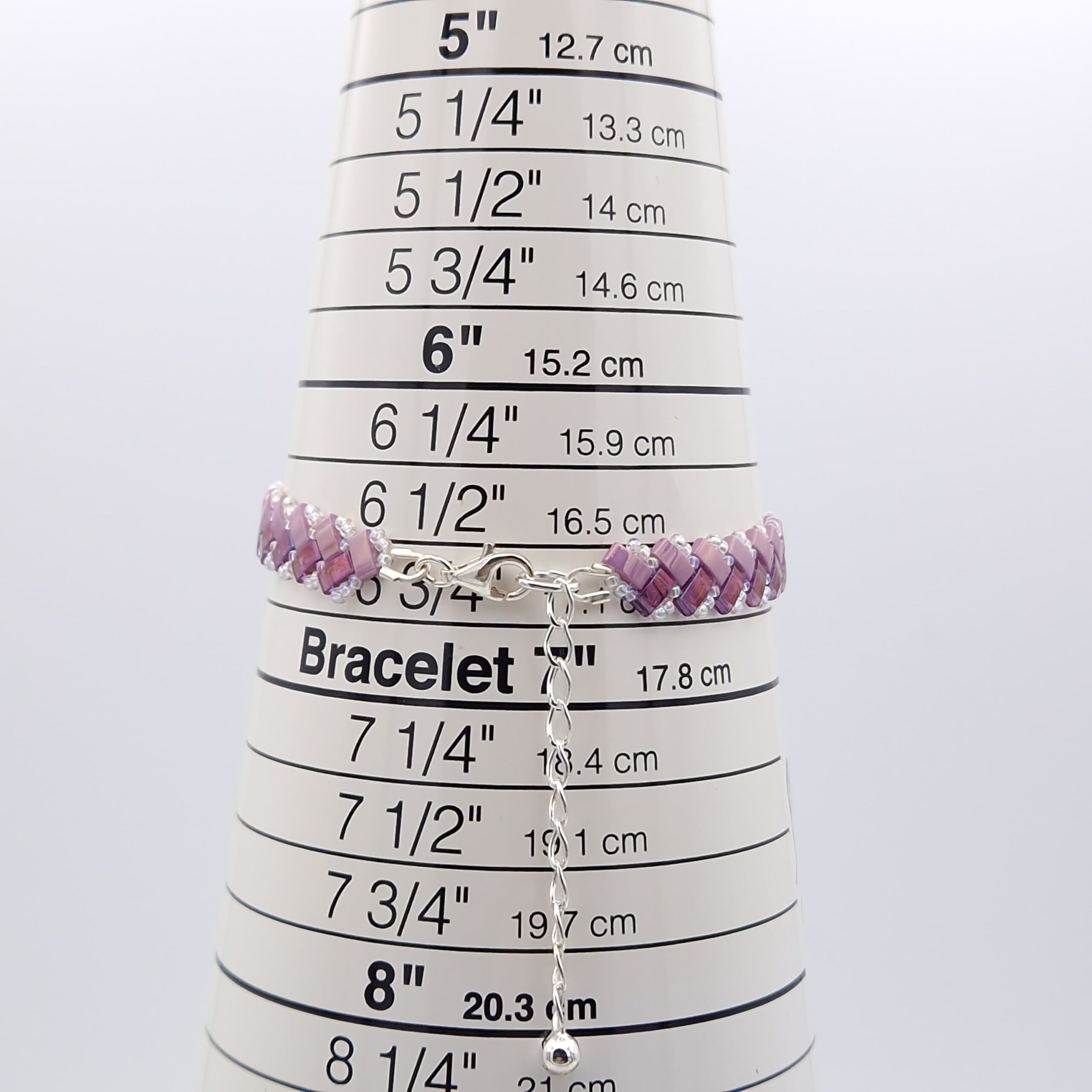 Bracelet Miyuki Half Tila Perles Verre Japonaises Rouge/argent - Fait Main 17,2 Cm - Neuf Sans Emballage