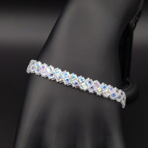 Bracelet tissé en perles Miyuki half tila translucides