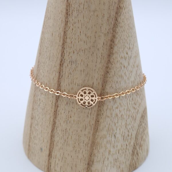 Bracelet doré rose Cercle géométrique – Image 2