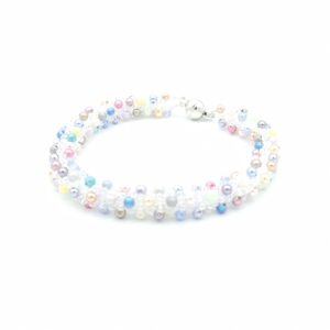 Bracelet tissé pastel sur fond blanc petite largeur