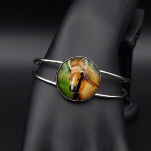 Bracelet cabochon réglable tête de cheval