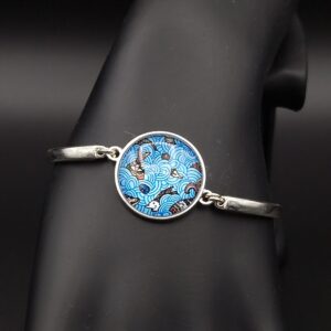 Bracelet cabochon réglable poissons