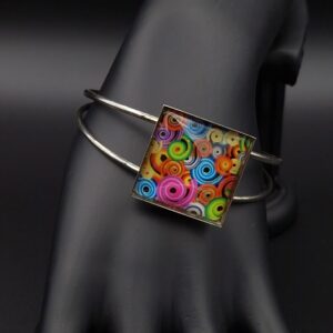 Bracelet cabochon réglable multicolore