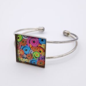 Bracelet cabochon réglable multicolore
