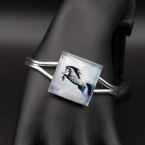 Bracelet cabochon réglable cheval