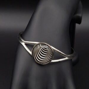 Bracelet cabochon réglable noir et blanc