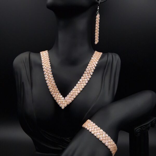 Parure Miyuki Half Tila corail pâle