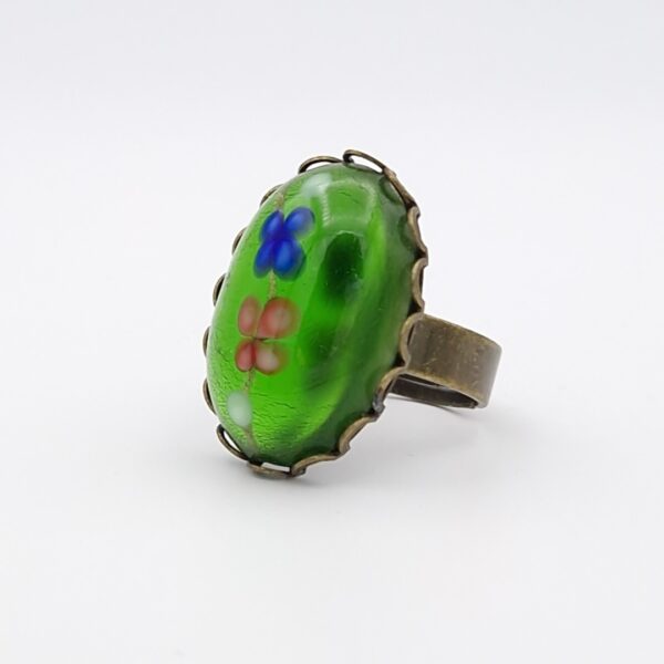 Bague fleurs olivine – Image 3