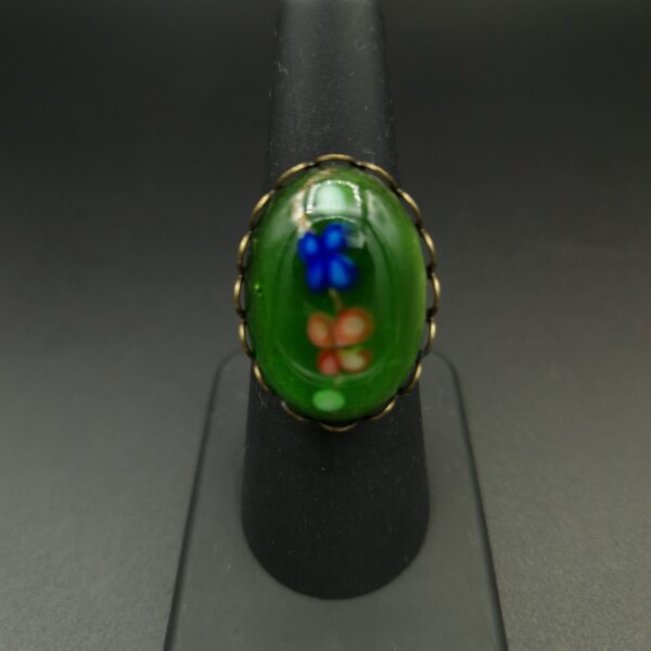Bague fleurs olivine – Image 2
