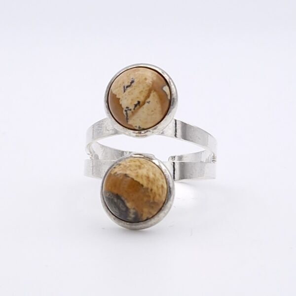 Bague double jaspe paysage – Image 3