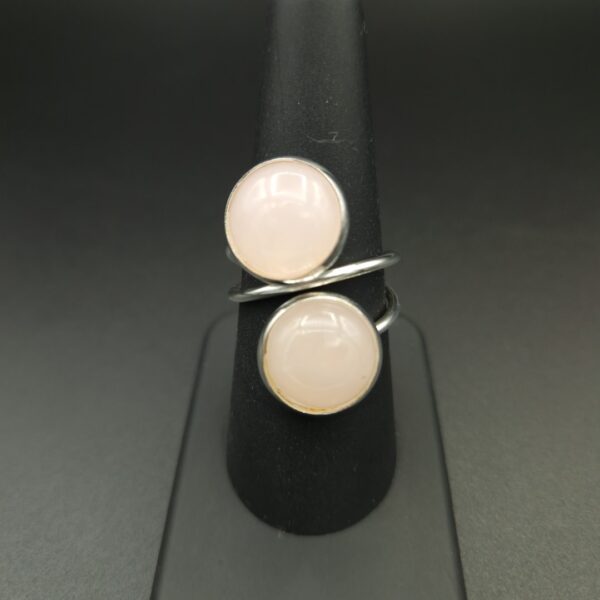 Bague double quartz rose – Image 2