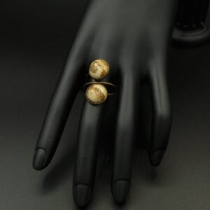 Bague double jaspe paysage