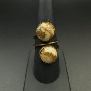 Bague double jaspe paysage