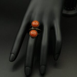 Bague double agate rouge
