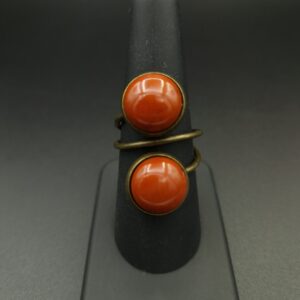 Bague double agate rouge