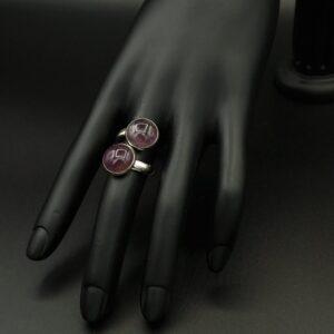 Bague double améthyste