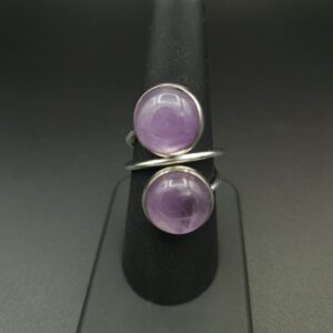 Bague double améthyste