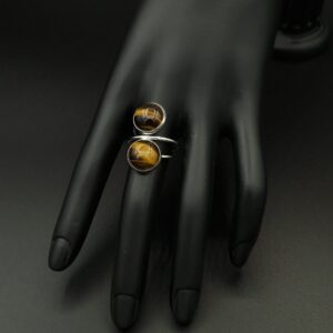 Bague double oeil de tigre