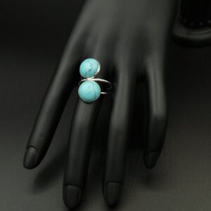 Bague double turquoise
