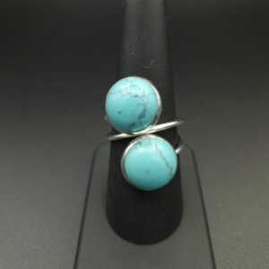 Bague double turquoise