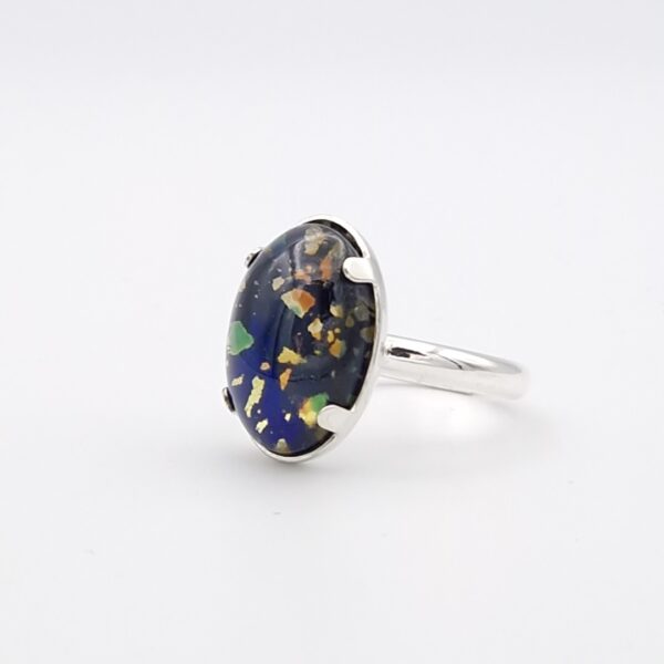 Bague paillettes fond bleu – Image 3