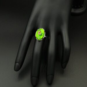 Bague fleurs olivine
