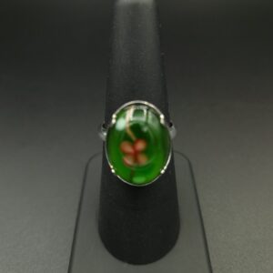 Bague fleurs olivine