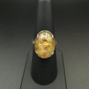 Bague dorée à paillettes