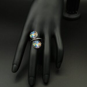 Bague double multicolore