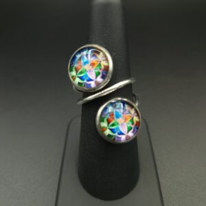 Bague double multicolore
