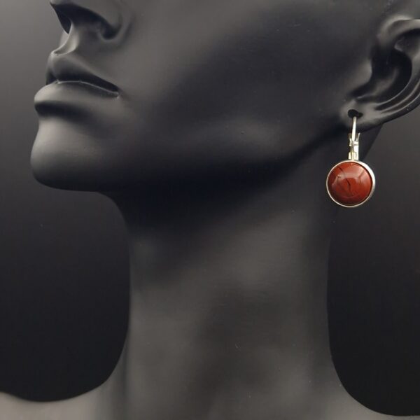 Dormeuses jaspe rouge