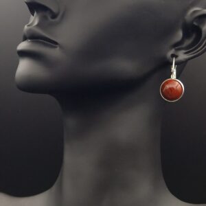 Dormeuses jaspe rouge