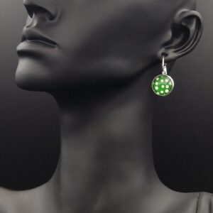 Dormeuses pois verts et blancs