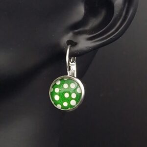 Dormeuses pois verts et blancs