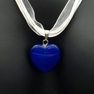 Collier coeur bleu