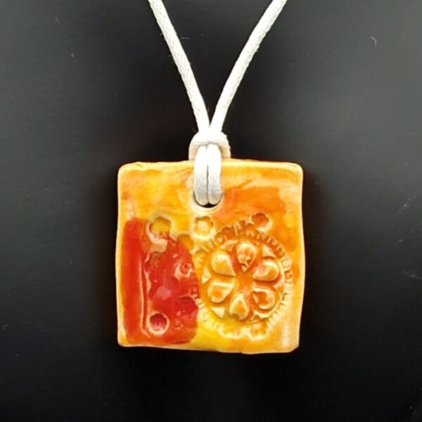 Collier céramique orange1 – Image 2