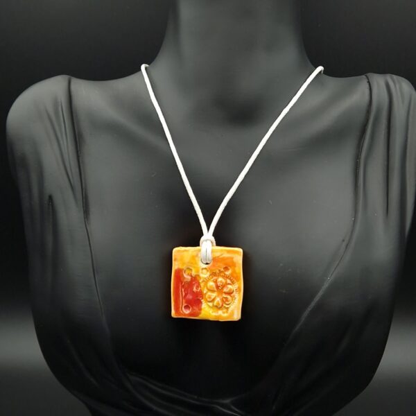 Collier céramique orange1