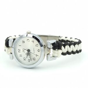 Montre paracorde noire et blanche