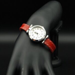 Montre cuir rouge