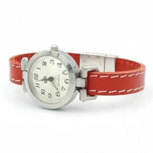 Montre cuir rouge