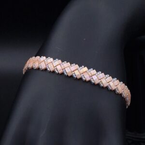 Bracelet tissé en perles Miyuki half tila rose thé