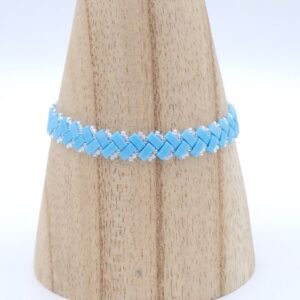 Bracelet tissé en perles Miyuki half turquoise