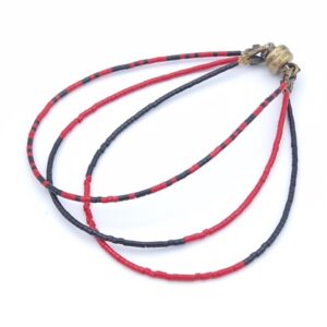 Bracelet fin 3 rangs rouge et noir